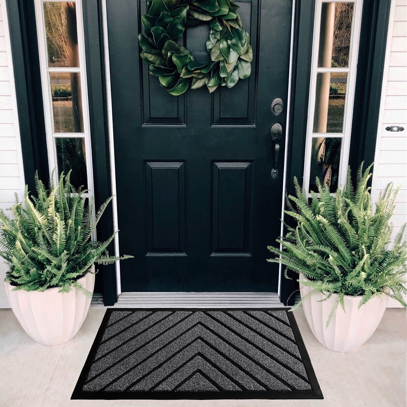 ubdyo Extra Durable Doormat - Efficient Dirt Trapping Door Mat - Ideal for Entryway - No-Slip, Washable Front Entrance Mat - 30'' x 17'' - Dark Grey - Image 3